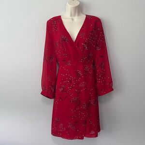 Madewell Hazelwood Wrap Front Windswept Floral Mini Dress Size 10 NWT!